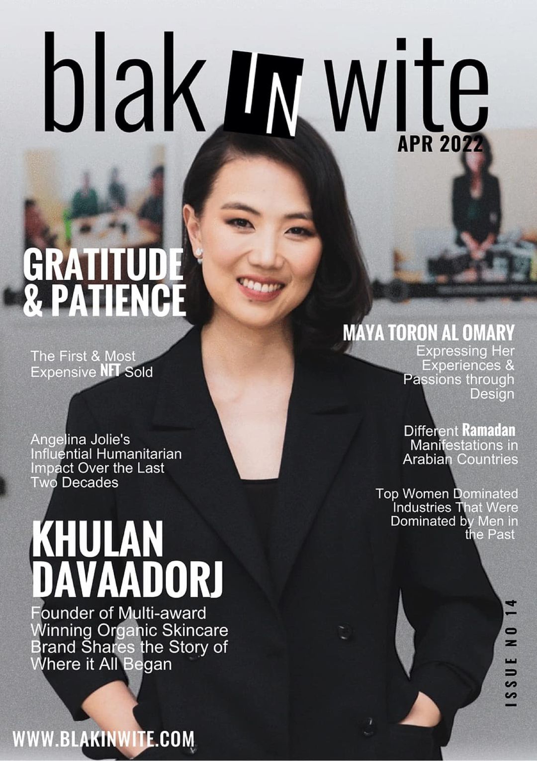 LHAMOUR on the cover of "BlakinWite" magazine! What an honor!